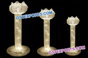 Lotus Wedding Metal Crystal Pillars