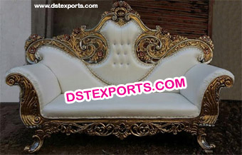 Heavy Carving Gold Plating Wedding Royal Throne