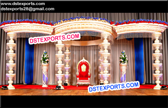 South Indian Wedding Fountain Pillar Stage