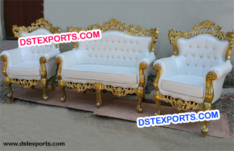 Crystal Fitted Brass Metal Heavy Sofa