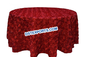 Red Rosette Wedding Table Cloth