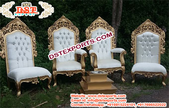 Spectacular White Low Mandap Chair Set