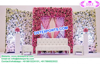 Wedding Stage Leather Furniture & Floral Decor