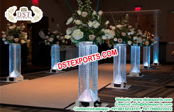 Crystal with Led Lights Pillar Walkway Decoration
