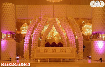 Amazing Leather Wall Wedding Floral Stage