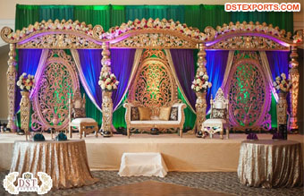 Traditional Wedding Event Gold Theme Stage