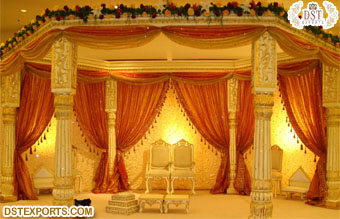 Gorgeous Lotus Pillar Wedding Mandap Decoration