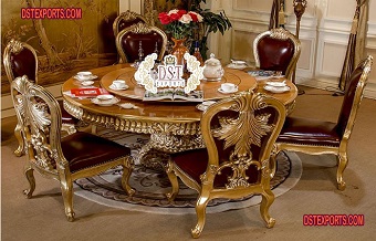 Round Shape Luxurious Dining Table Set