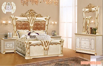 Heavy Golden Carving  Bedroom Furniture Set