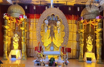 Sri Lankan Heritage Style Golden Wedding Stage