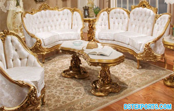Baroque Style White Finish Sofa Set